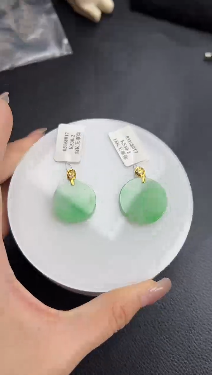 【闪购商品】翡翠颈饰18K金镶嵌K530-2无事牌多样性发一