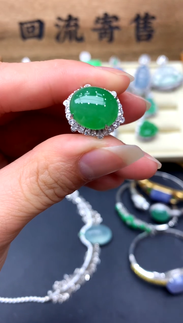 【闪购商品】翡翠戒指18K金镶嵌512-中国好珍宝