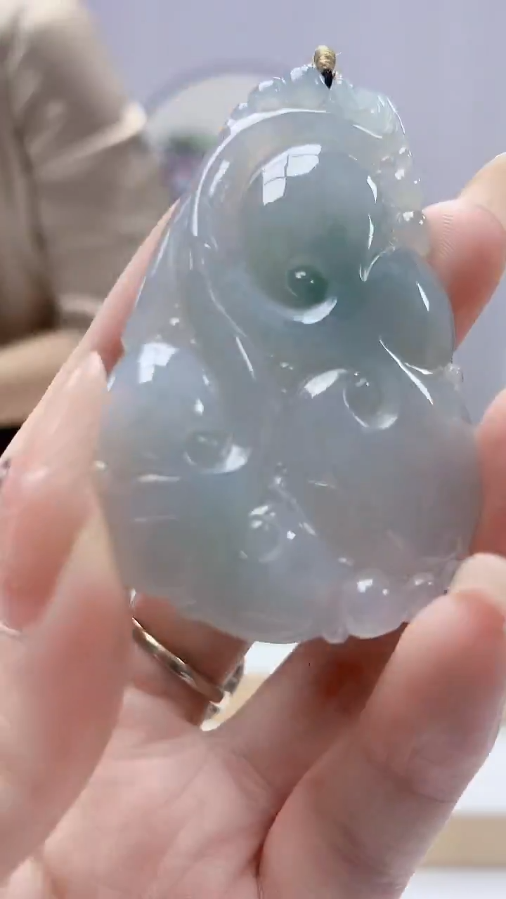 未镶嵌定制翡翠4829DD-毛货挂件53