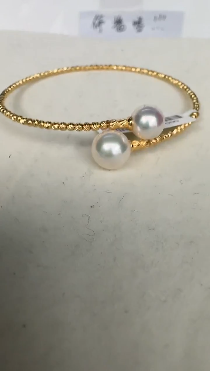 银S925镶嵌手镯海水珍珠手镯