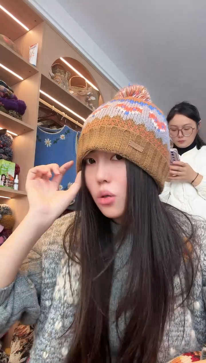 羊毛咖色狐狸翻边帽