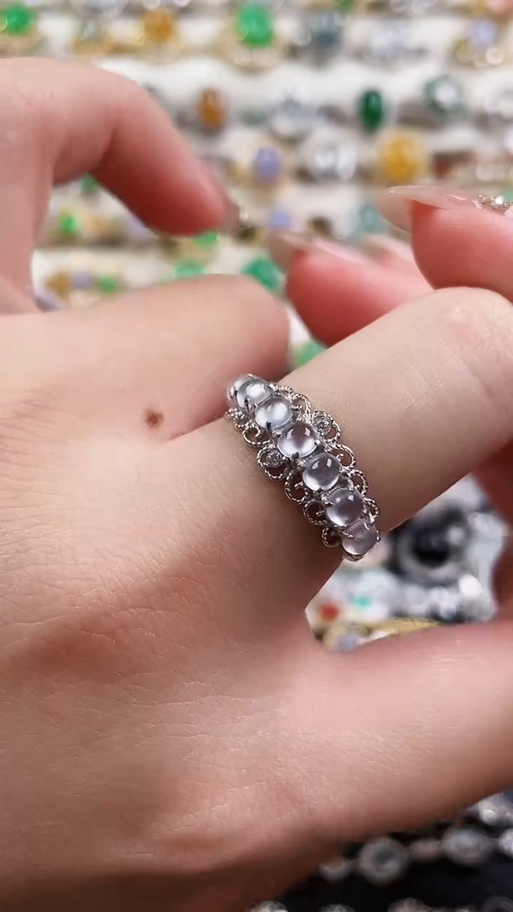 银S925镶嵌戒指翡翠92