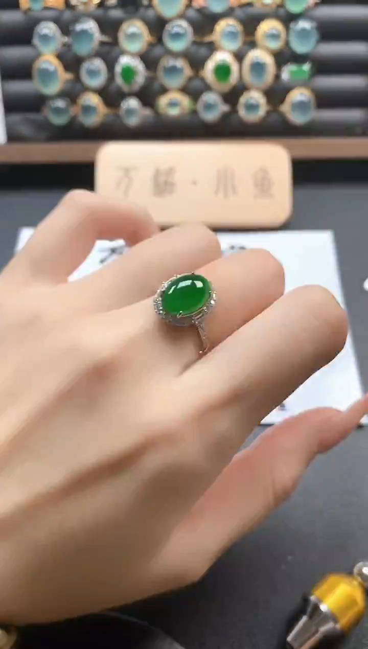 银S925镶嵌戒指翡翠51511