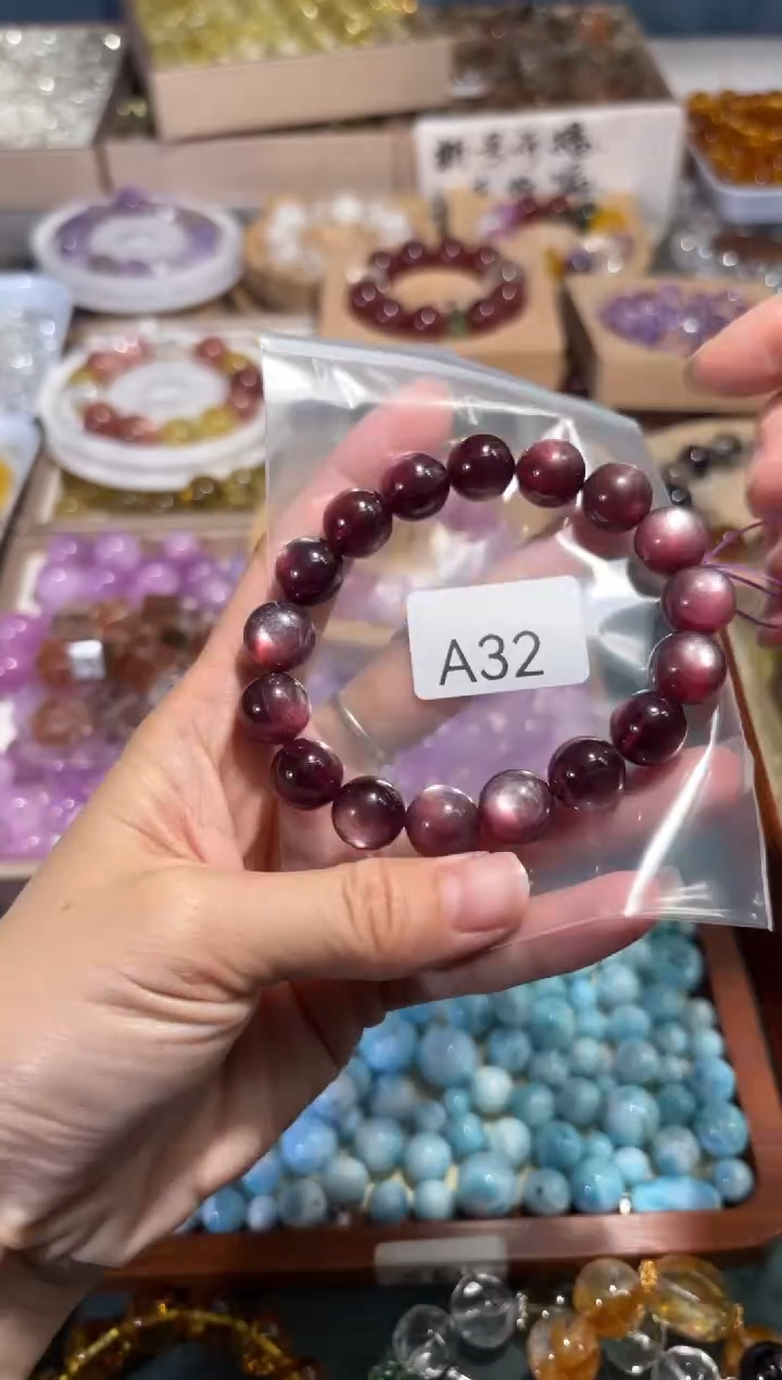未镶嵌手串水晶X***✨A32紫锂云母卡12拍4
