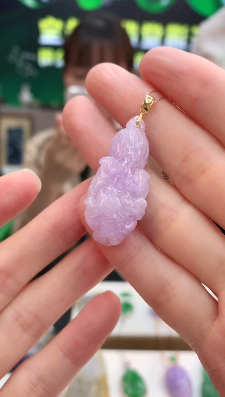 【闪购商品】翡翠颈饰18K金镶嵌赠礼盒证书 小君