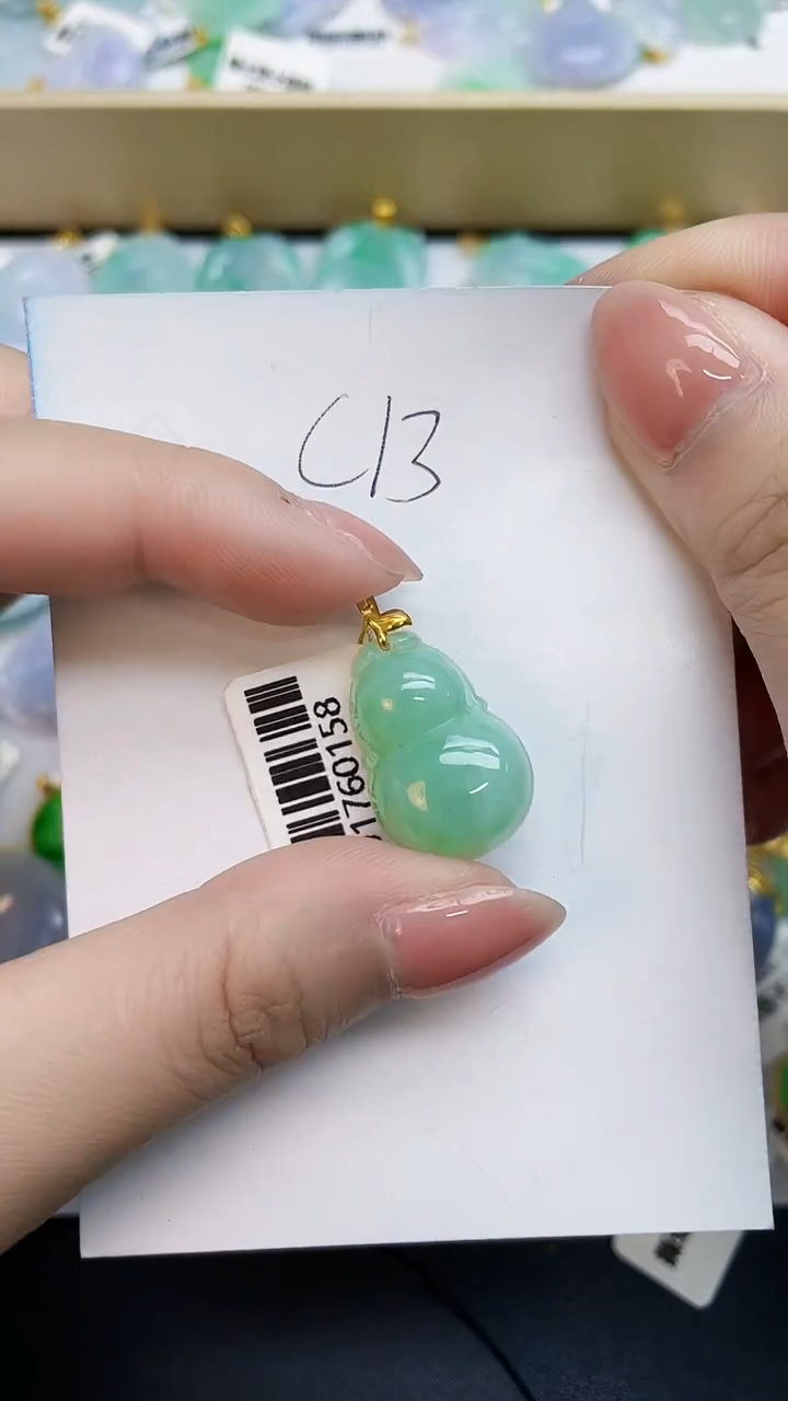 翡翠18K金镶嵌颈饰0000000000