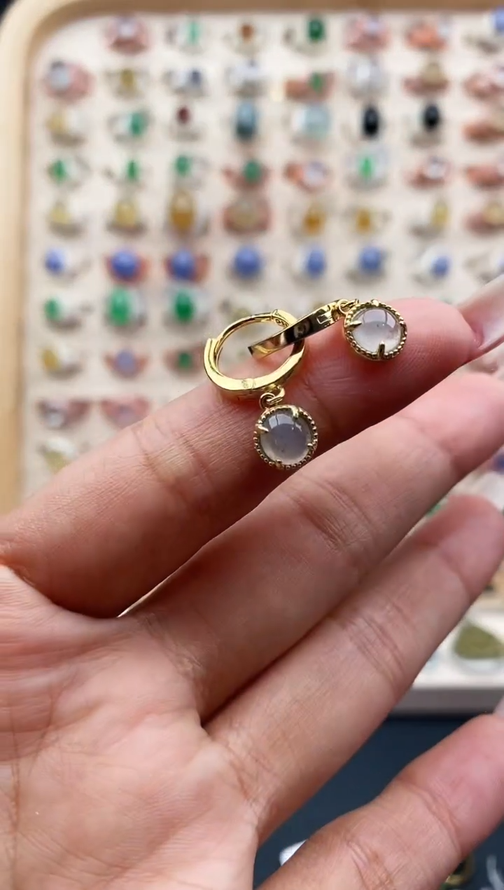 【闪购商品】翡翠戒指银S925镶嵌缅甸天然A货翡翠111   2-10