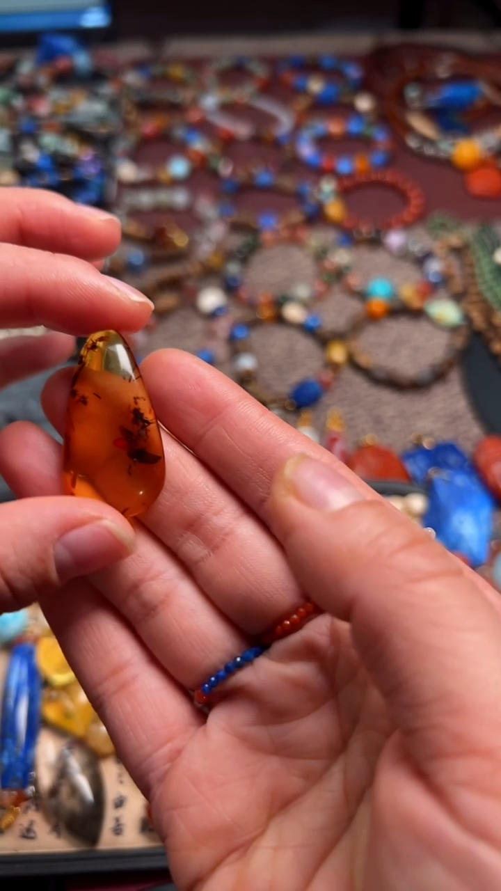 琥珀（花珀）吊坠(赠链)未镶嵌吊坠