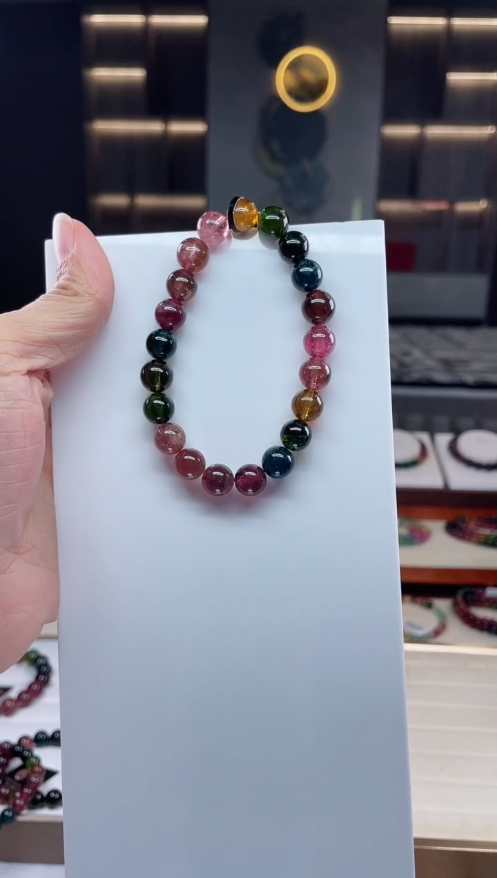 未镶嵌单圈手串碧玺（多样性发一条）Q