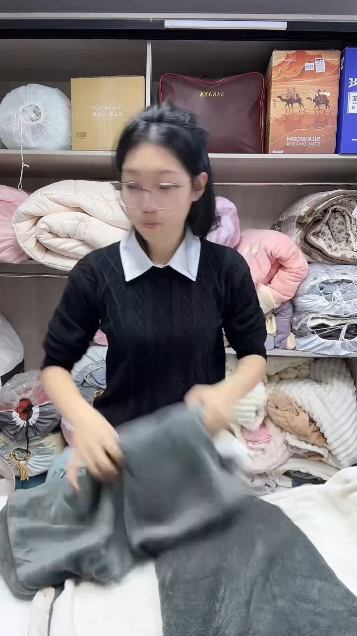 棉绒1.5米儿童绒三件套灰色