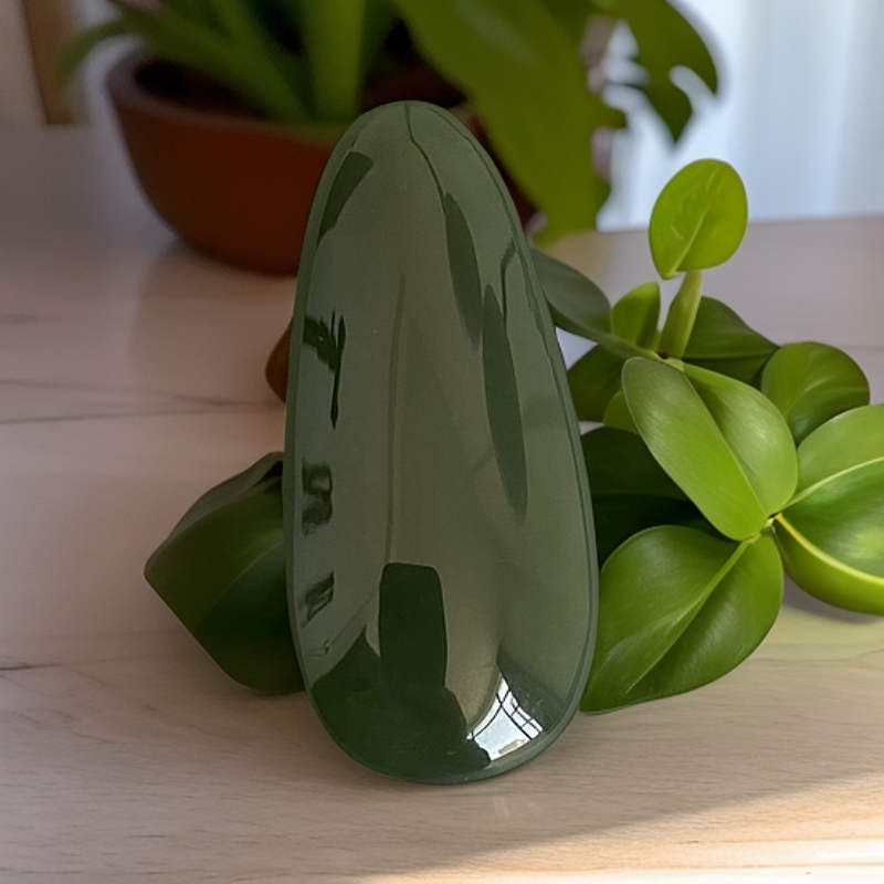 和田玉青海料深湖水绿水滴型颜色好料子细腻油润