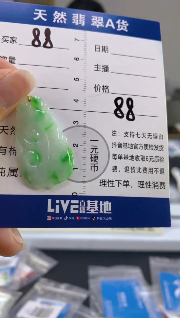 【闪购商品】翡翠颈饰18K金镶嵌天然A货翡翠