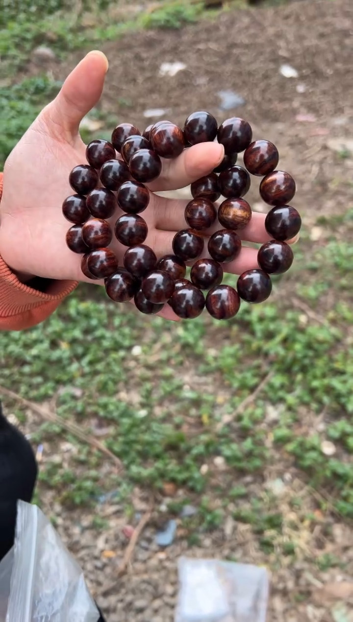 黄花梨/降香黄檀A011芋紫1.5圆珠手串328多样性发一