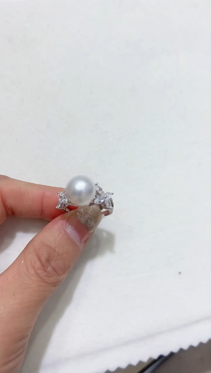 【闪购商品】海水珍珠戒指银S925镶嵌澳白 多样性发一