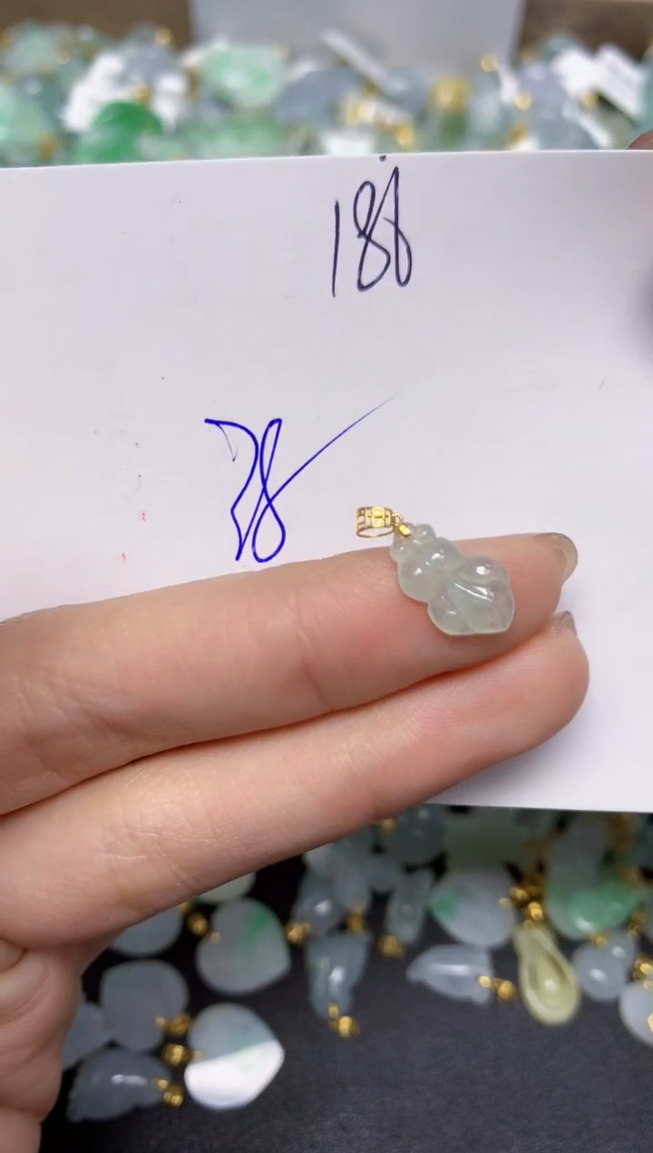 【闪购商品】翡翠颈饰18K金镶嵌 天然翡翠A货