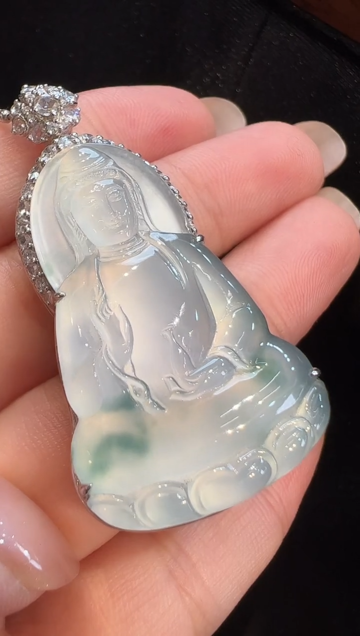 吊坠(不含链)18K金镶嵌翡翠AL6吊坠