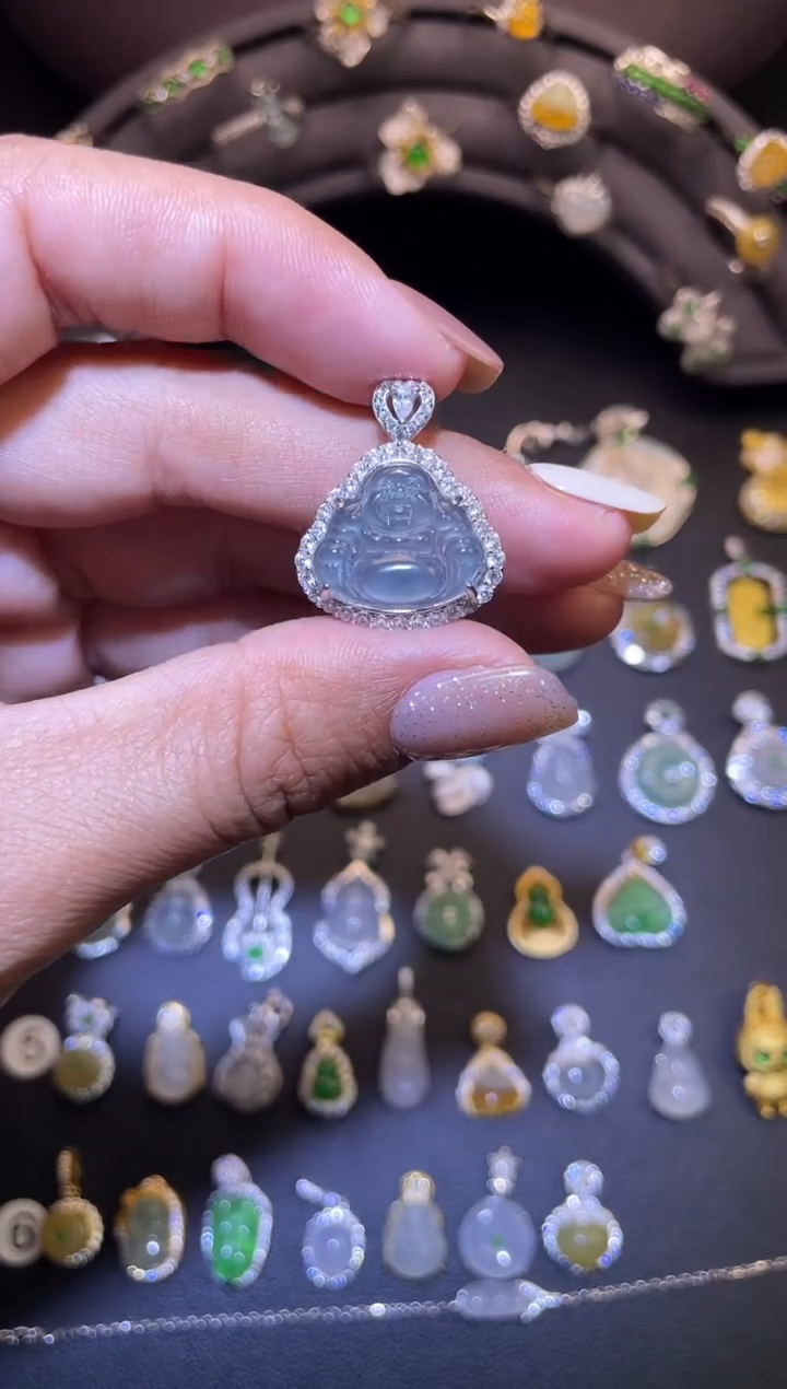 吊坠(不含链)银S925镶嵌翡翠1