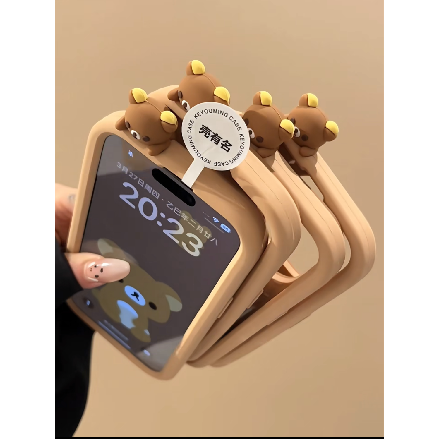 ins卡通硅胶趴趴轻松熊适用苹果16手机壳iPhone15/14promax新款13