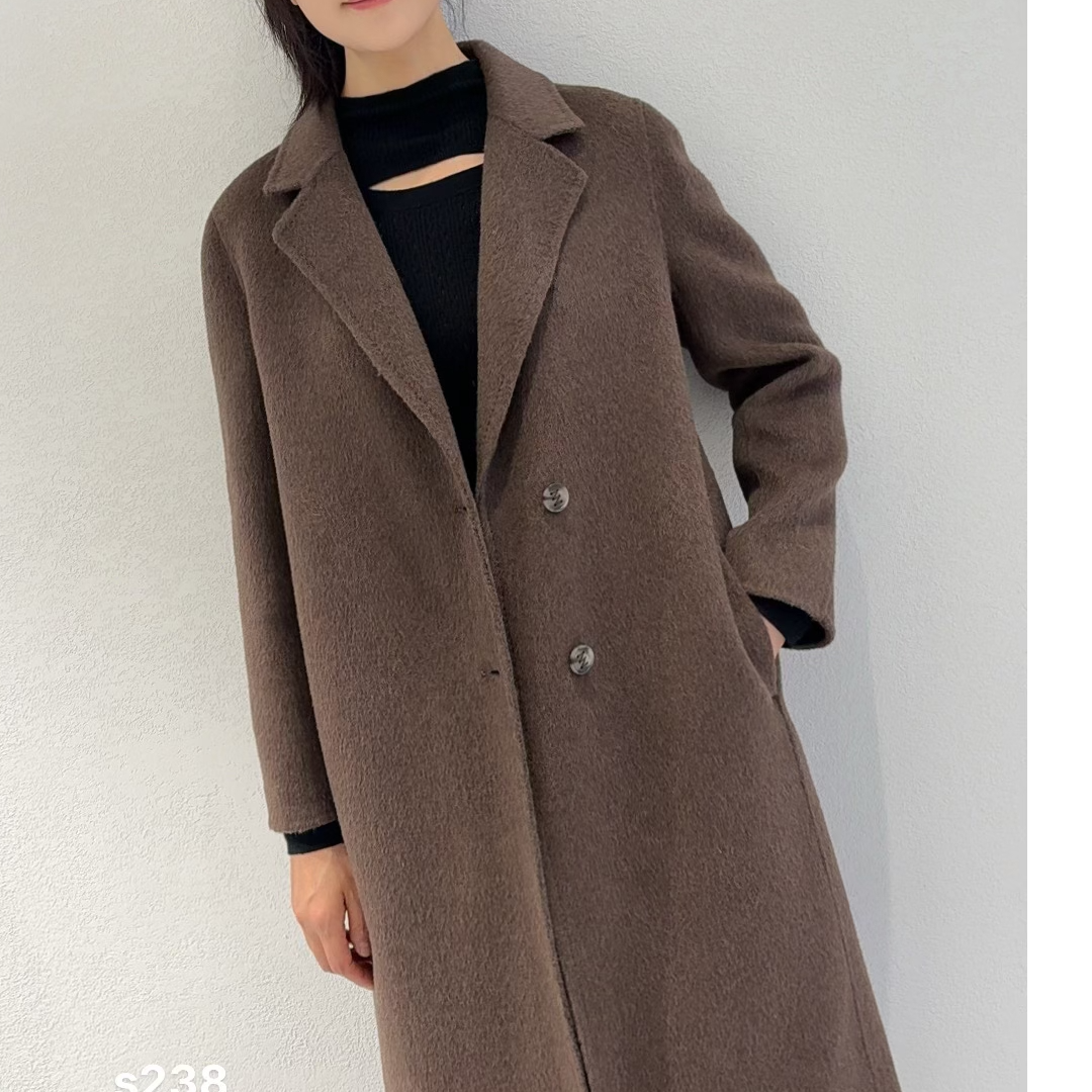 25冬季女长款双面羊驼毛大衣秋冬爆款2025新款外套238
