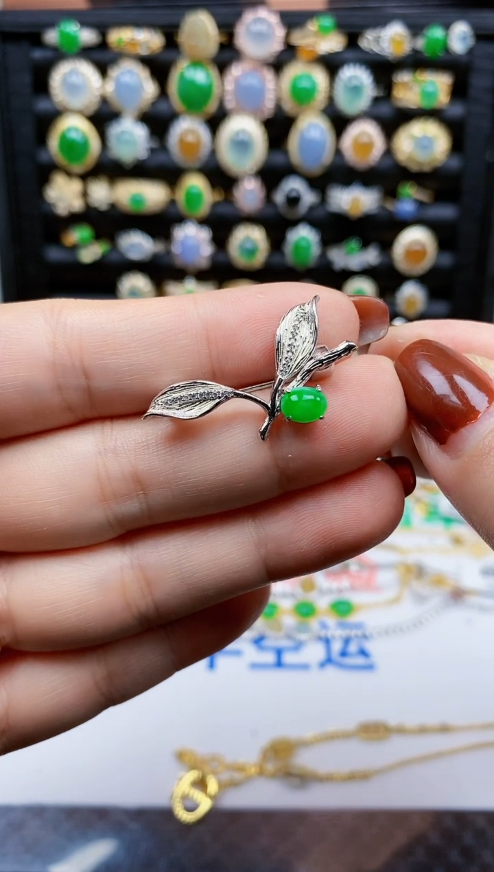 银S925镶嵌戒指翡翠467