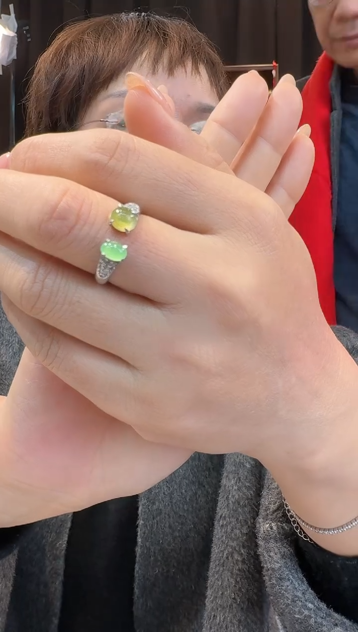 【闪购商品】翡翠戒指银S925镶嵌戒指