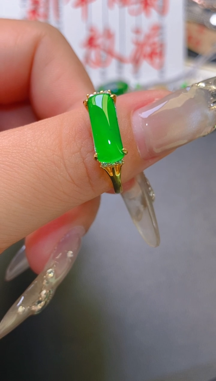 【闪购商品】翡翠耳饰银S925镶嵌天然A货翡翠1