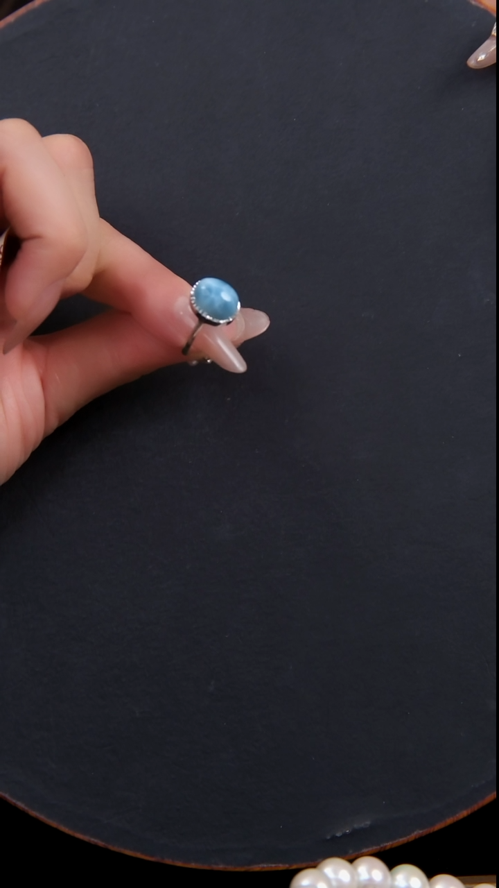 【闪购商品】针钠钙石（海纹石）戒指未镶嵌天然海纹石戒指