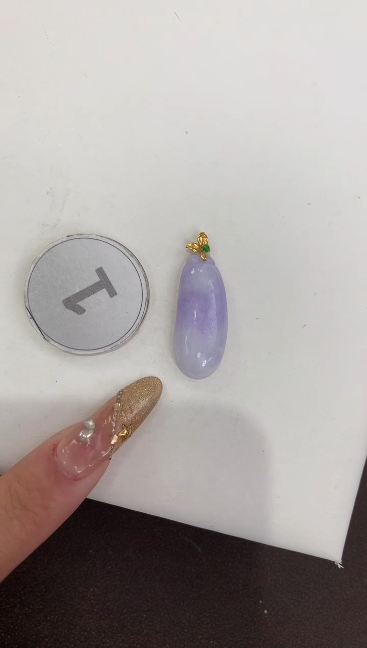 颈饰18K金镶嵌翡翠天然缅甸A货翡翠