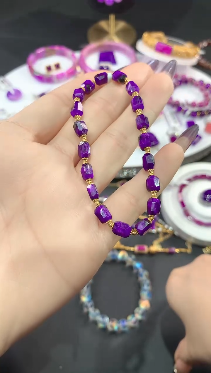 苏纪石（舒俱来）18K金镶嵌.手串