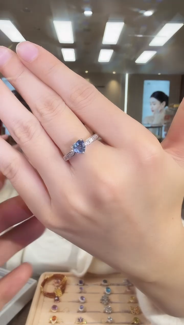 银S925镶嵌戒指海蓝宝石09