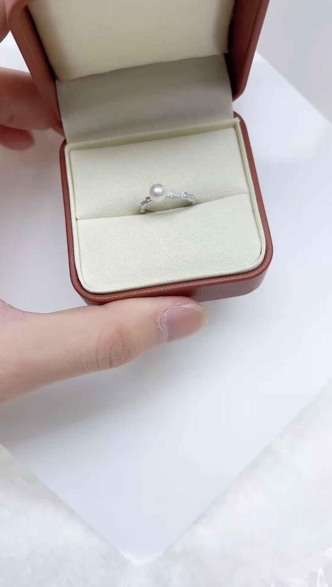 银S925镶嵌海水珍珠戒指海水珍珠戒指