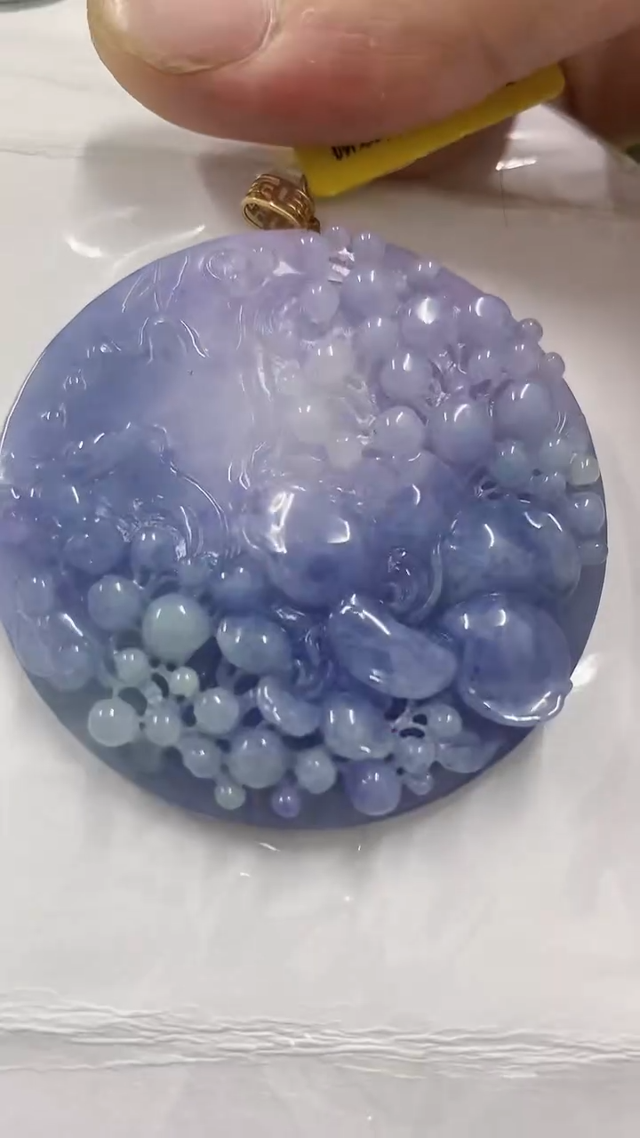 翡翠18K金镶嵌吊坠(不含链)挂件