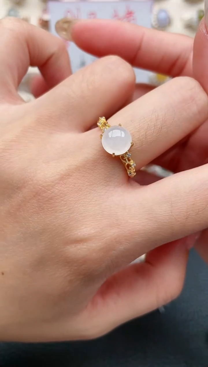 【闪购商品】翡翠戒指银S925镶嵌1111