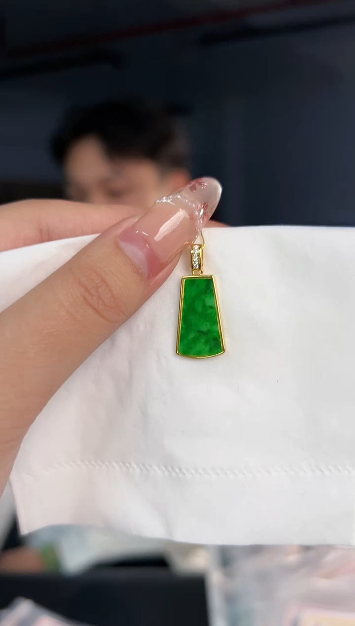 【闪购商品】翡翠颈饰银S925镶嵌缅料A货翡翠/支持复检/一件