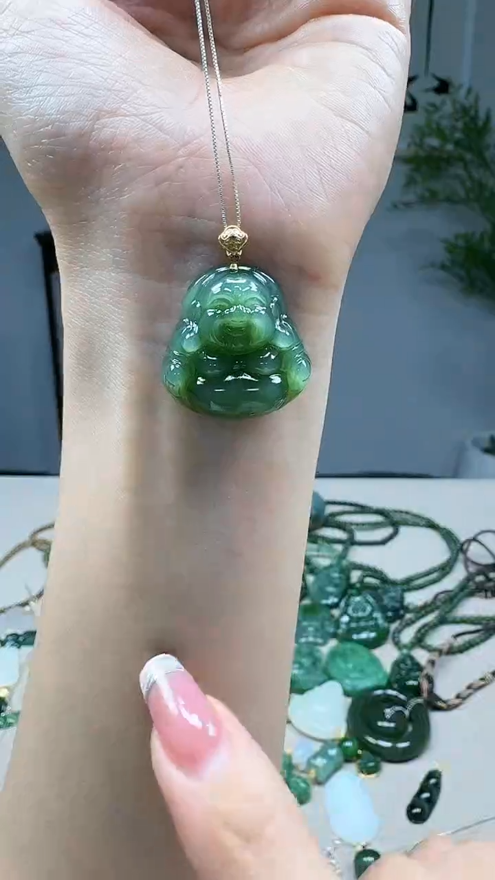 吊坠(不含链)18K金镶嵌和田玉1