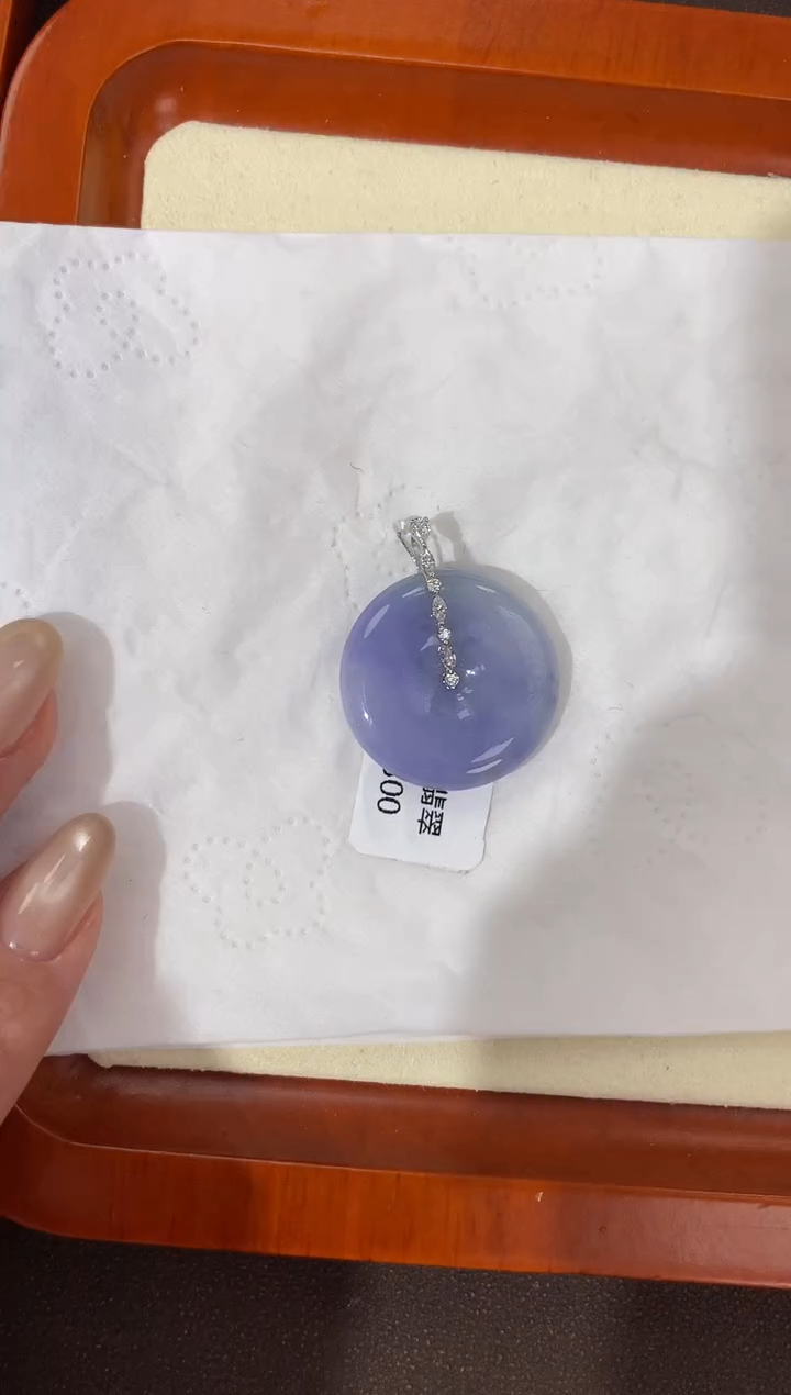 【闪购商品】翡翠颈饰18K金镶嵌天然缅甸a货翡翠
