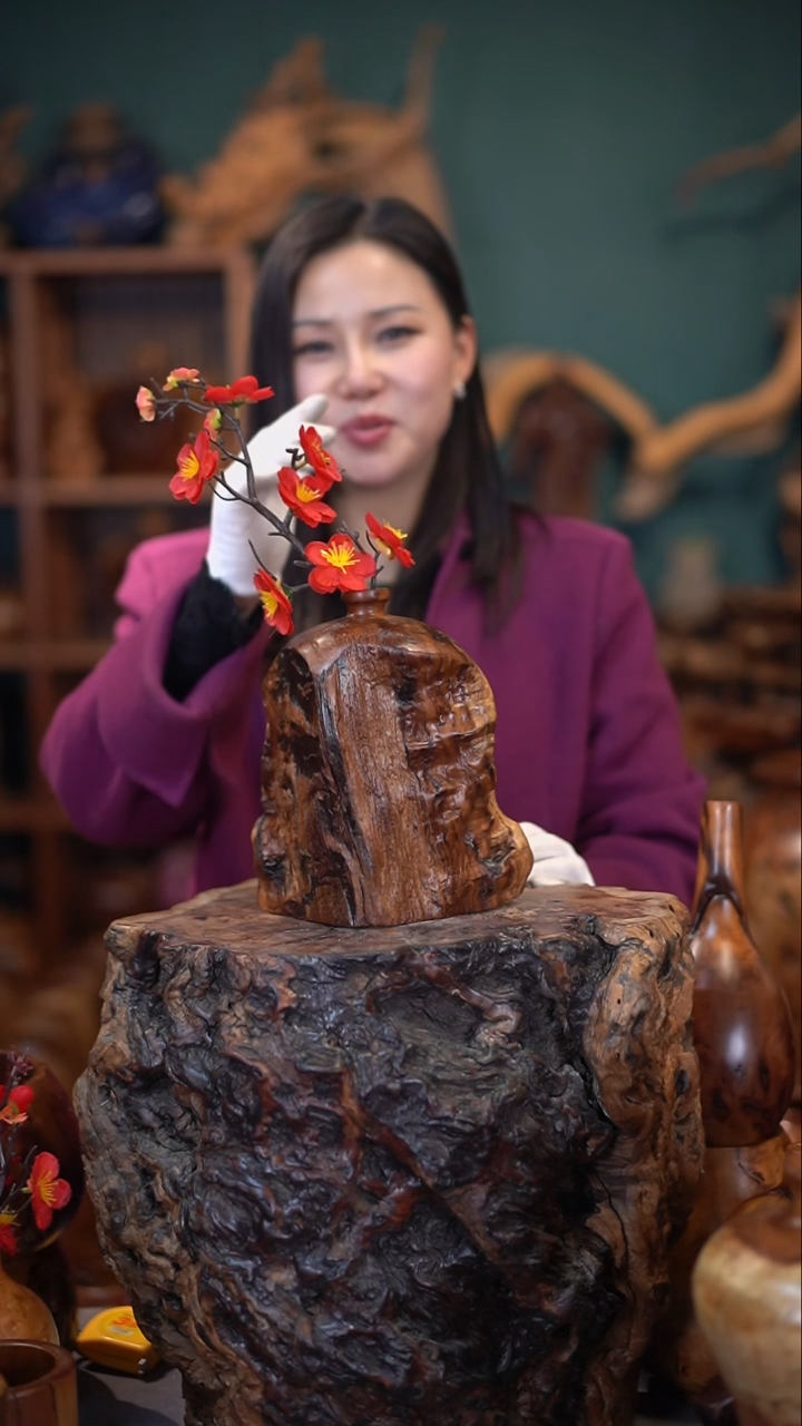 【闪购商品】枣木雷击枣木随型花器
