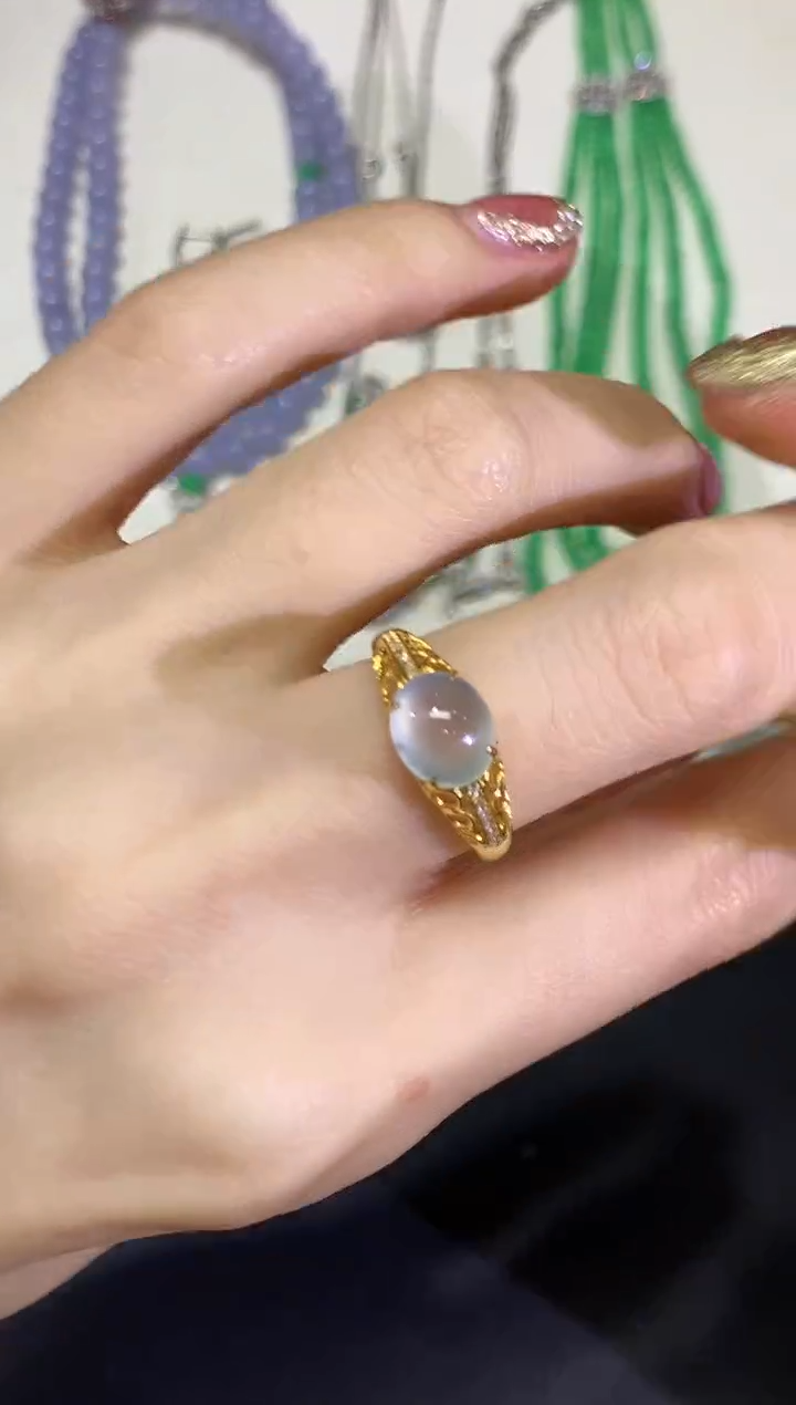 【闪购商品】翡翠颈饰18K金镶嵌团购46