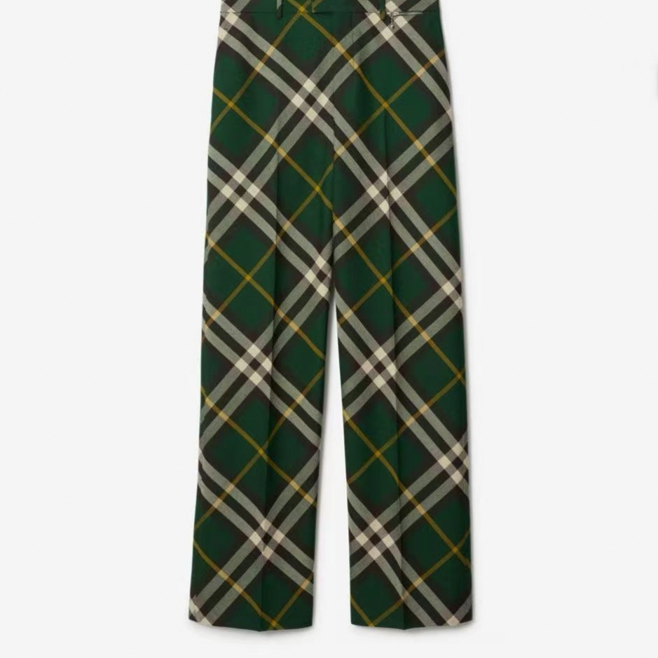 未使用 BURBERRY/博柏利 格纹图案宽松休闲裤 MCA30139