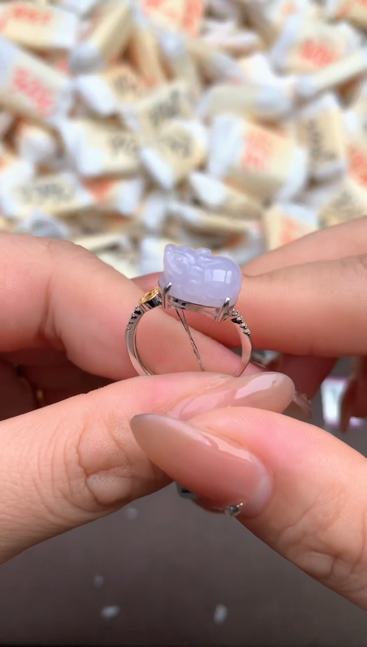 【闪购商品】翡翠银S925镶嵌戒指—