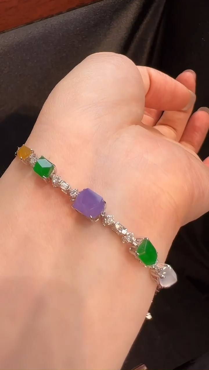 18K金镶嵌手链翡翠L6手链