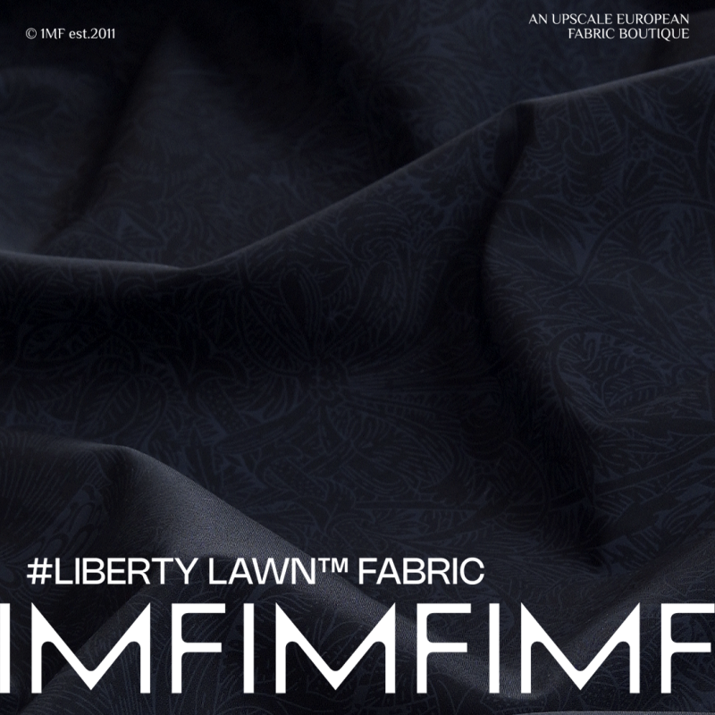 靛蓝莫里斯 英国品牌LIBERTY INDIGO Tana lawn长纤棉面料宽136CM