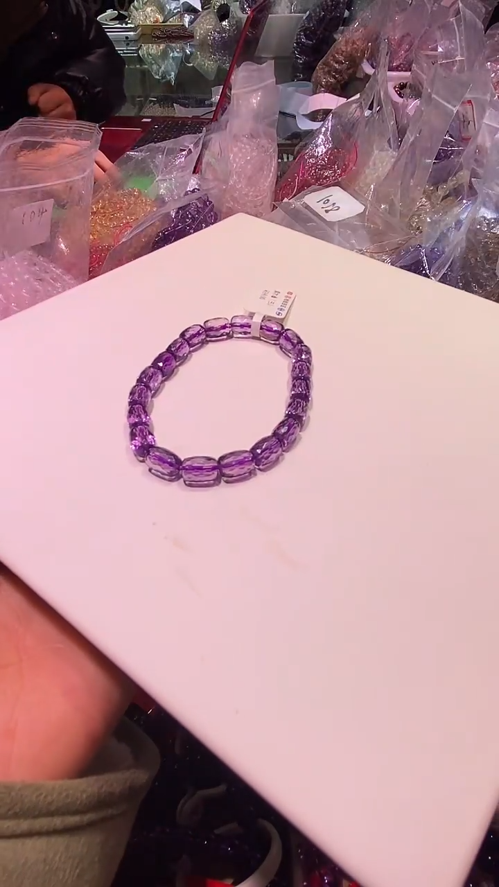 【闪购商品】水晶手串未镶嵌巴西紫水晶桶珠