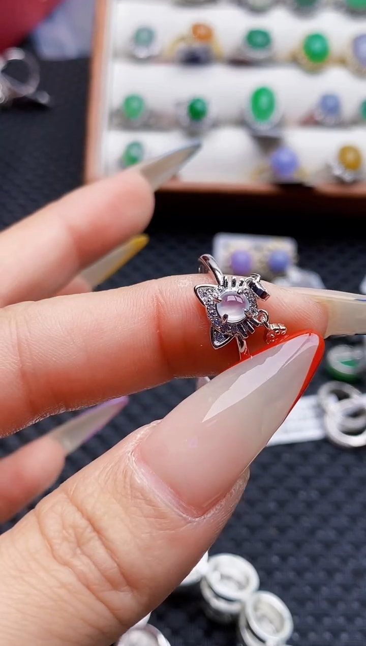 银S925镶嵌戒指翡翠6472