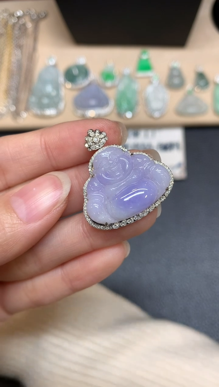 【闪购商品】翡翠颈饰18K金镶嵌佛公【无服务费