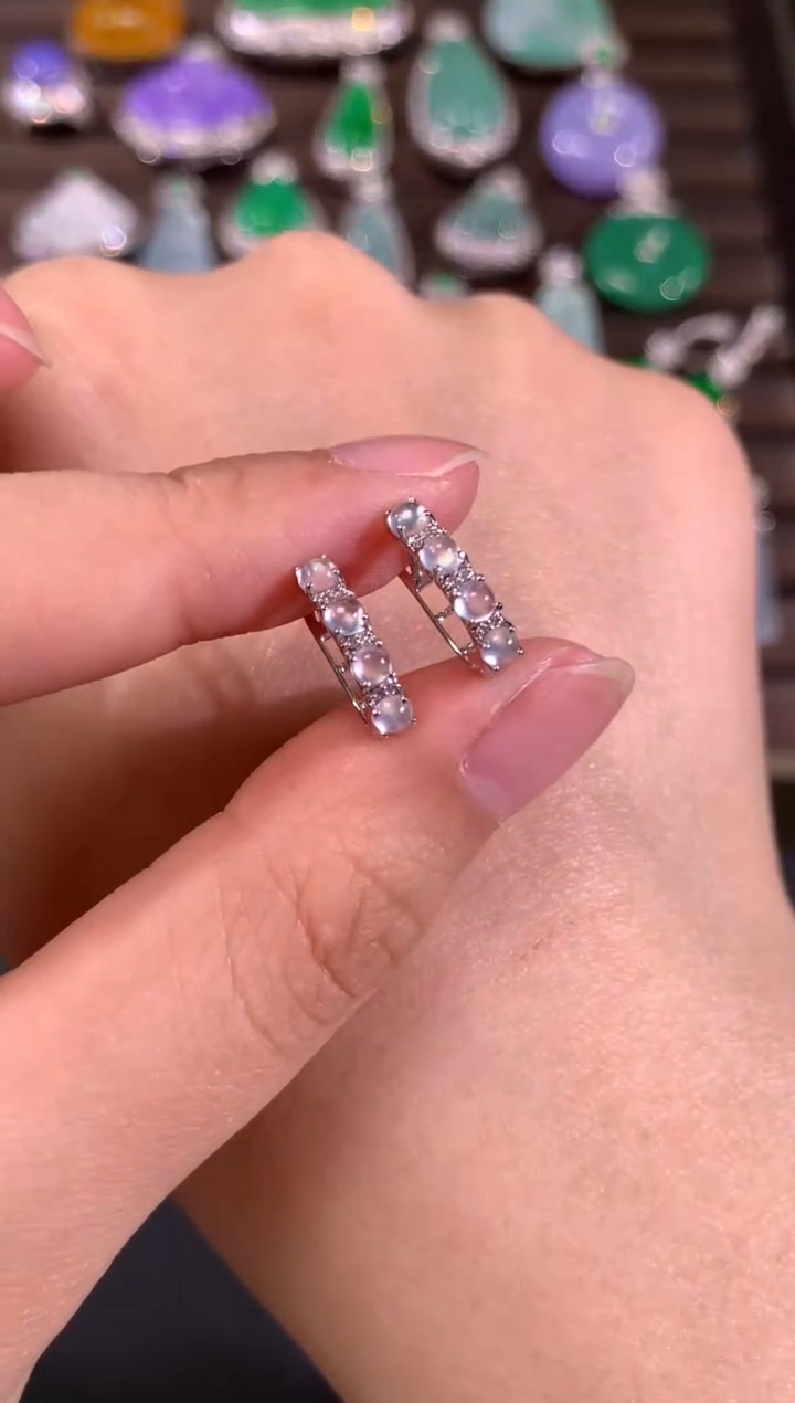 【闪购商品】翡翠耳饰18K金镶嵌A704|(多样性发货）拍一发一