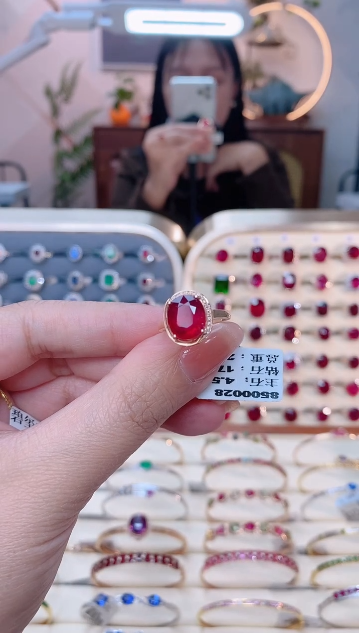 【闪购商品】碧玺18K金戒指18K金镶嵌1