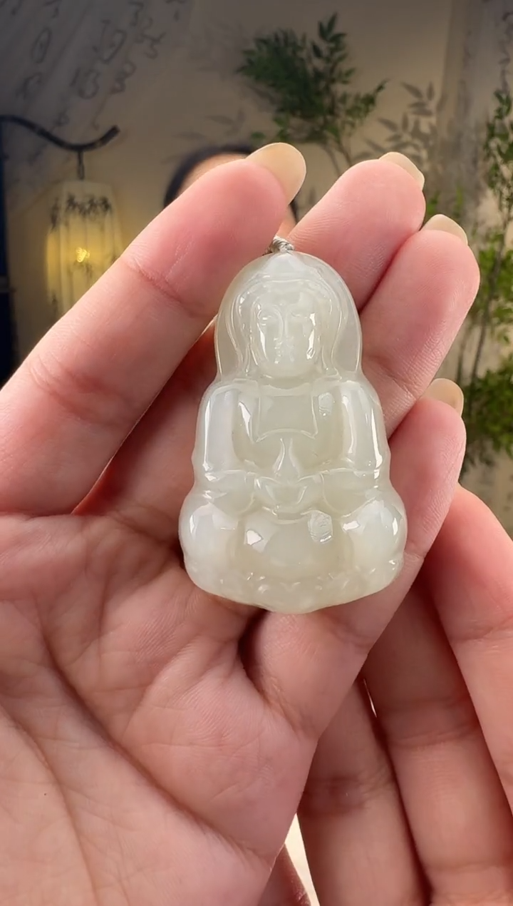 和田玉未镶嵌颈饰351观音