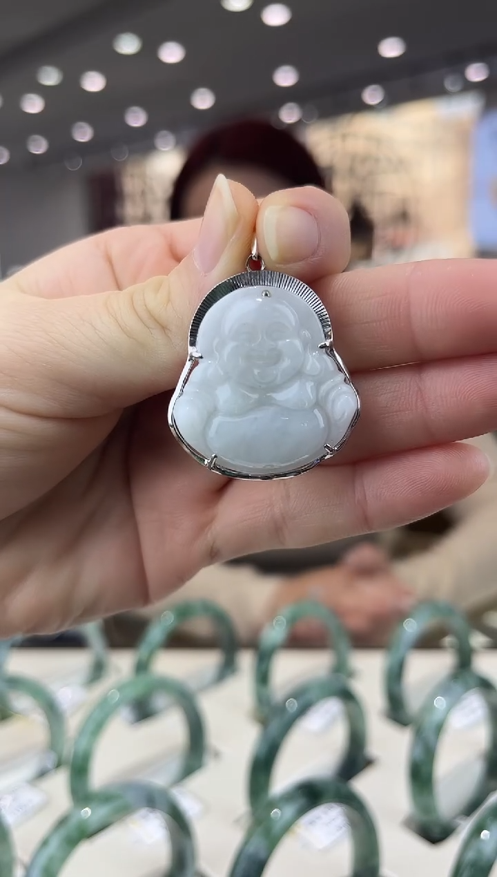 【闪购商品】翡翠吊坠(不含链)银S925镶嵌佛公 多样性发其一