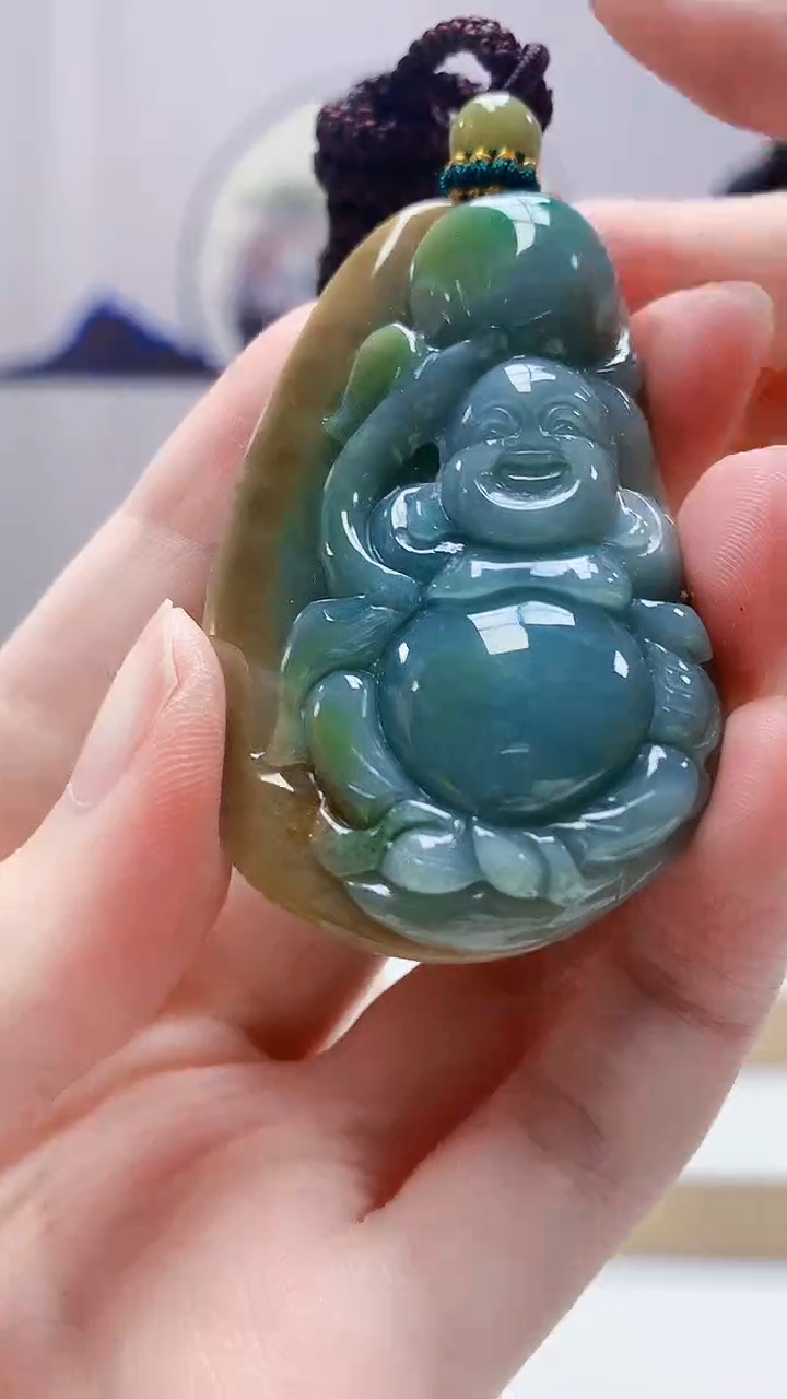 未镶嵌定制翡翠5028zm-毛货挂件佛公69